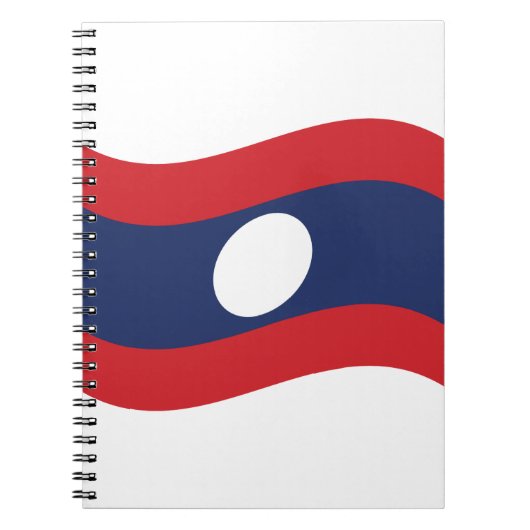 Laos Flag Wave Notitieboek (Voorkant)