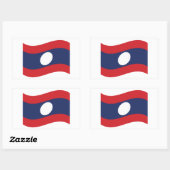 Laos Flag Wave Rechthoekige Sticker (Vel)