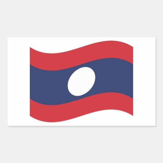 Laos Flag Wave Rechthoekige Sticker (Voorkant)
