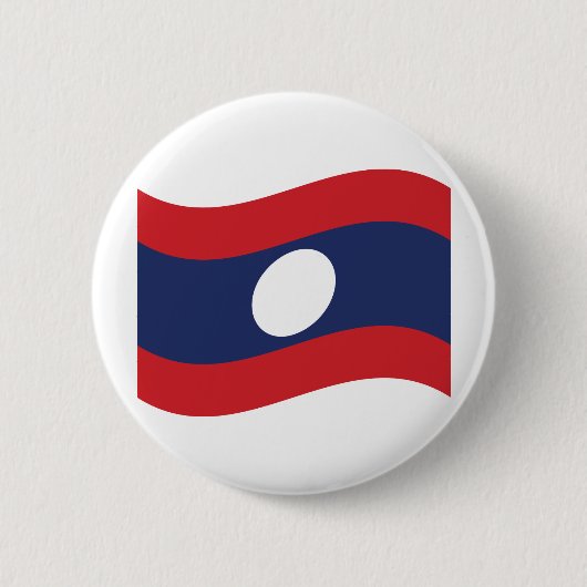 Laos Flag Wave Ronde Button 5,7 Cm (Voorkant)