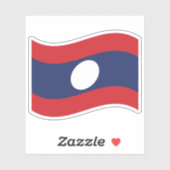 Laos Flag Wave Sticker (Vel)