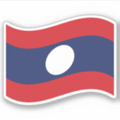 Laos Flag Wave Sticker (Voorkant)