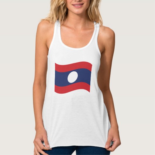 Laos Flag Wave Tanktop (Voorkant)