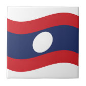 Laos Flag Wave Tegeltje (Voorkant)