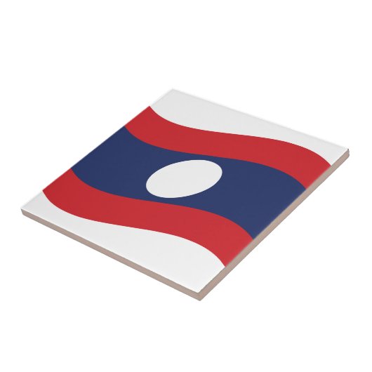 Laos Flag Wave Tegeltje (Zijkant)