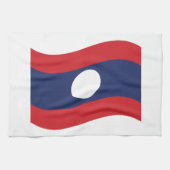 Laos Flag Wave Theedoek (Horizontaal)