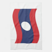 Laos Flag Wave Theedoek (Verticaal)