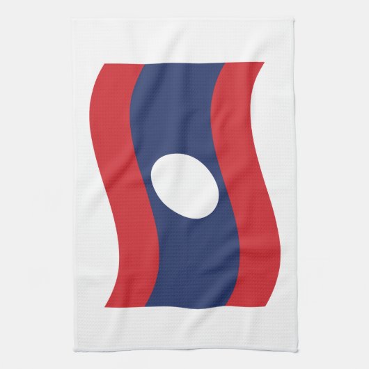 Laos Flag Wave Theedoek (Verticaal)