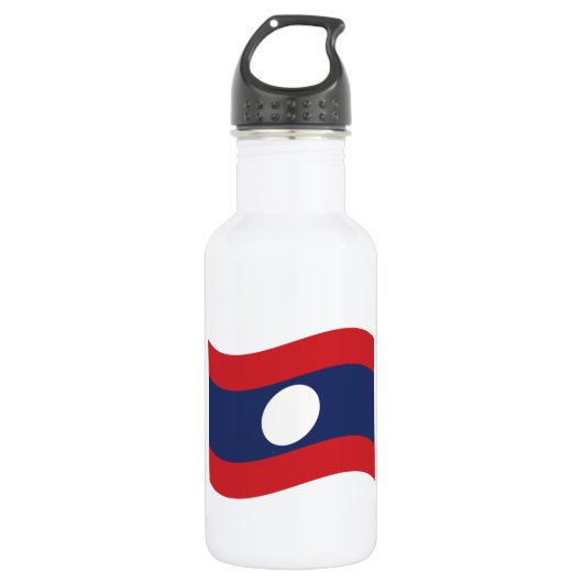 Laos Flag Wave Waterfles (Voorkant)
