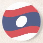 Laos Flag Wave Zandsteen Onderzetter (Voorkant)