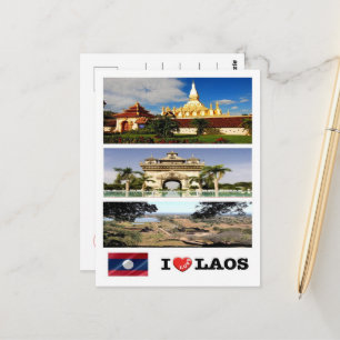 Laos - Ik hou van - Briefkaart