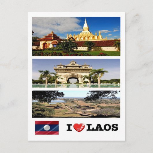 Laos - Ik hou van - Briefkaart (Voorkant)