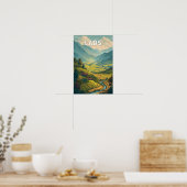 Laos Illustratie Reis Kunst Vintage Poster (Keuken)