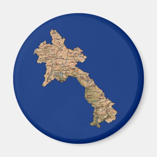 Laos Kaart Magneet (Voorkant)