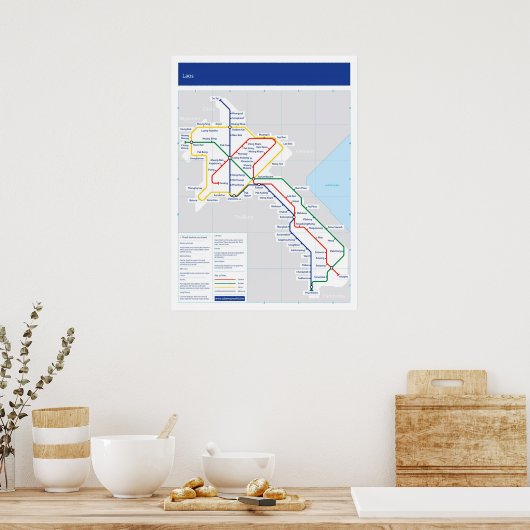 Laos-kaart Poster (Keuken)