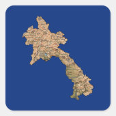 Laos Kaart Sticker (Voorkant)