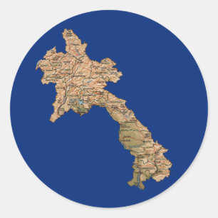 Laos Kaart Sticker