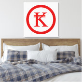 Laos Kip Lao/Laotian Money Sign Canvas Afdruk (Insitu (Slaapkamer))