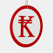 Laos Kip Lao/Laotian Money Sign Keramisch Ornament (Rechts)