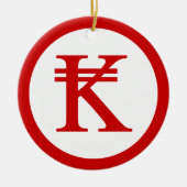 Laos Kip Lao/Laotian Money Sign Keramisch Ornament (Voorkant)