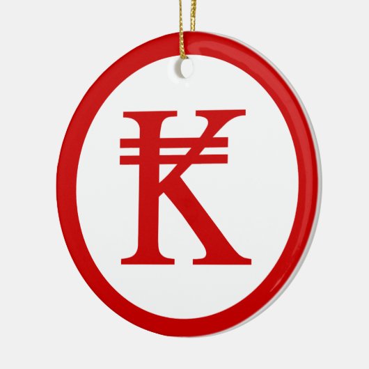 Laos Kip Lao/Laotian Money Sign Keramisch Ornament (Links)