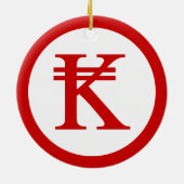 Laos Kip Lao/Laotian Money Sign Keramisch Ornament (Achterkant)