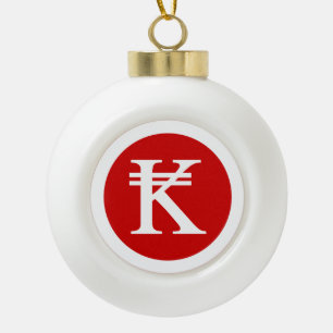 Laos Kip Lao/Laotian Money Sign Keramische Bal Ornament