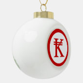 Laos Kip Lao/Laotian Money Sign Keramische Bal Ornament (Links)