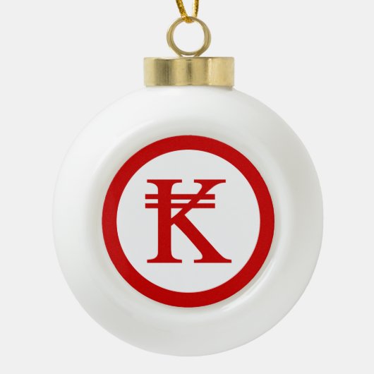 Laos Kip Lao/Laotian Money Sign Keramische Bal Ornament (Voorkant)