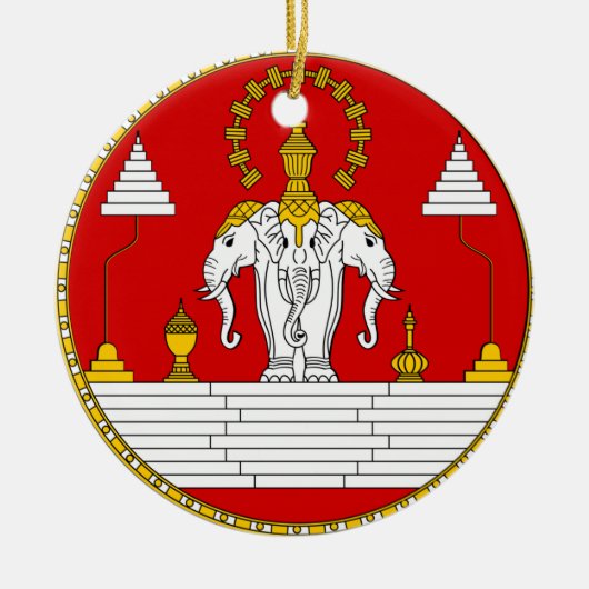 Laos * Koninkrijk kerstversiering Keramisch Ornament (Voorkant)