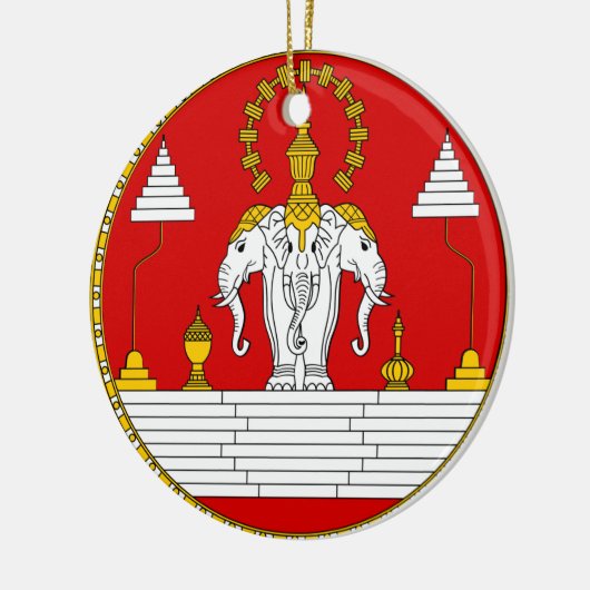 Laos * Koninkrijk kerstversiering Keramisch Ornament (Links)