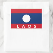 Laos land vlag naam tekst rechthoekige sticker (Tas)