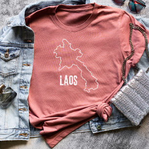 Laos Landkaart Laotiaanse Laotiaanse Nationale Gre T-shirt