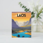 Laos Landschap Reizen Kunst Briefkaart (Staand voorkant)