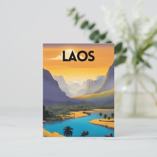 Laos Landschap Reizen Kunst Briefkaart (Staand voorkant)