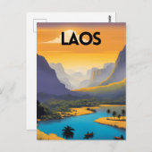 Laos Landschap Reizen Kunst Briefkaart (Voorkant / Achterkant)