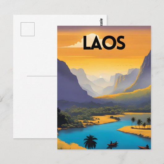 Laos Landschap Reizen Kunst Briefkaart (Voorkant / Achterkant)