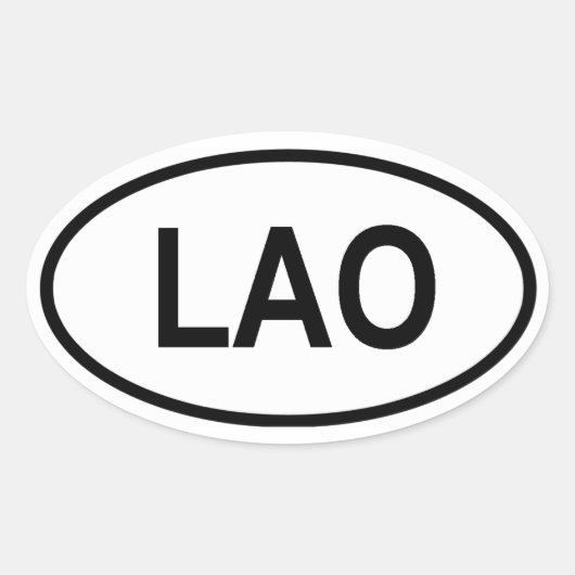 Laos "LAO" Ovale Sticker (Voorkant)