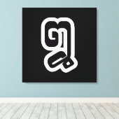 Laos / Laos Number 8 / 8 / ໘ (Bad/Paet) Laotiaans Canvas Afdruk (Insitu (Houten vloer))