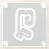 Laos / Laos Number 8 / 8 / ໘ (Bad/Paet) Laotiaans Glazen Onderzetter (Achterkant)