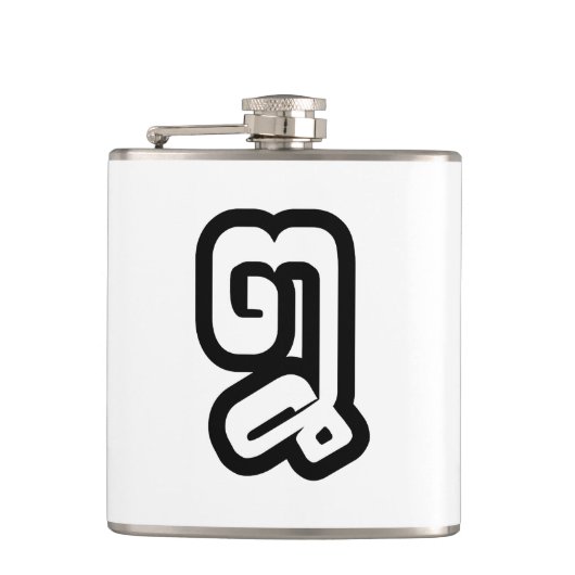 Laos / Laos Number 8 / 8 / ໘ (Bad/Paet) Laotiaans Heupfles (Voorkant)