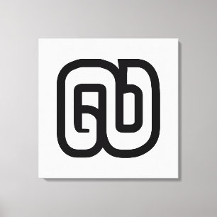Laos / Laos Number Nine / 9 / ໙ (Kao/Gao) Laotiaan Canvas Afdruk