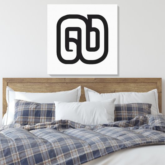 Laos / Laos Number Nine / 9 / ໙ (Kao/Gao) Laotiaan Canvas Afdruk (Insitu (Slaapkamer))