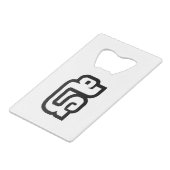 Laos / Laos Nummer 5 / 5 / ໕ (Haa/ha) Laotiaans Creditkaart Flessenopener (Voorkant Gekanteld)