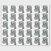 Laos / Laos Nummer 7 / 7 / ໗ (Jet/Chet) Laotiaans Cadeaupapier (Vlak)