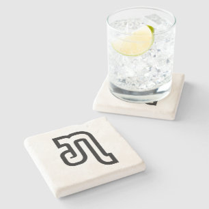 Laos / Laos Nummer 7 / 7 / ໗ (Jet/Chet) Laotiaans Stenen Onderzetter