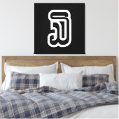 Laos / Laos Nummer drie / 3 / ໓ (Sam) Laotiaans Canvas Afdruk (Insitu (Slaapkamer))