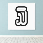 Laos / Laos Nummer drie / 3 / ໓ (Sam) Laotiaans Canvas Afdruk (Insitu (Houten vloer))