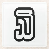 Laos / Laos Nummer drie / 3 / ໓ (Sam) Laotiaans Glazen Onderzetter (Voorkant)