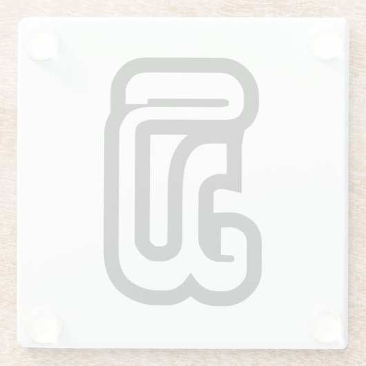 Laos / Laos Nummer drie / 3 / ໓ (Sam) Laotiaans Glazen Onderzetter (Achterkant)